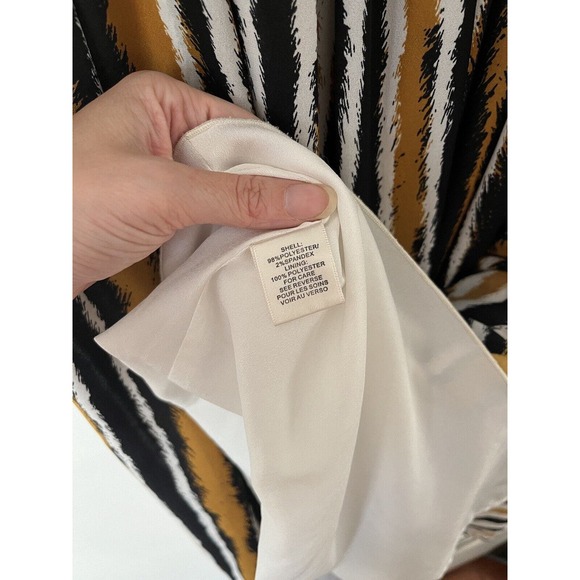 Ronny Kobo Brown Black Tiger Striped V Neck Maxi Dress Size Medium - Picture 9 of 9